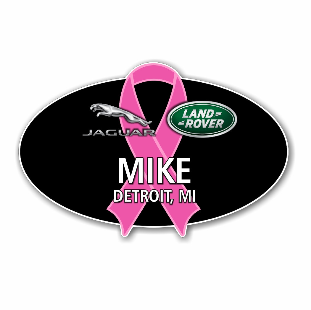 Jaguar Land Rover Breast Cancer Awareness Name Badge