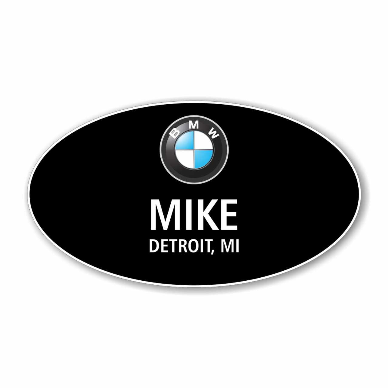 BMW Black Oval Name Badge