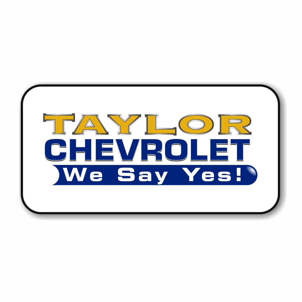 Taylor Chevrolet White 3" x 1.5" Name Badge