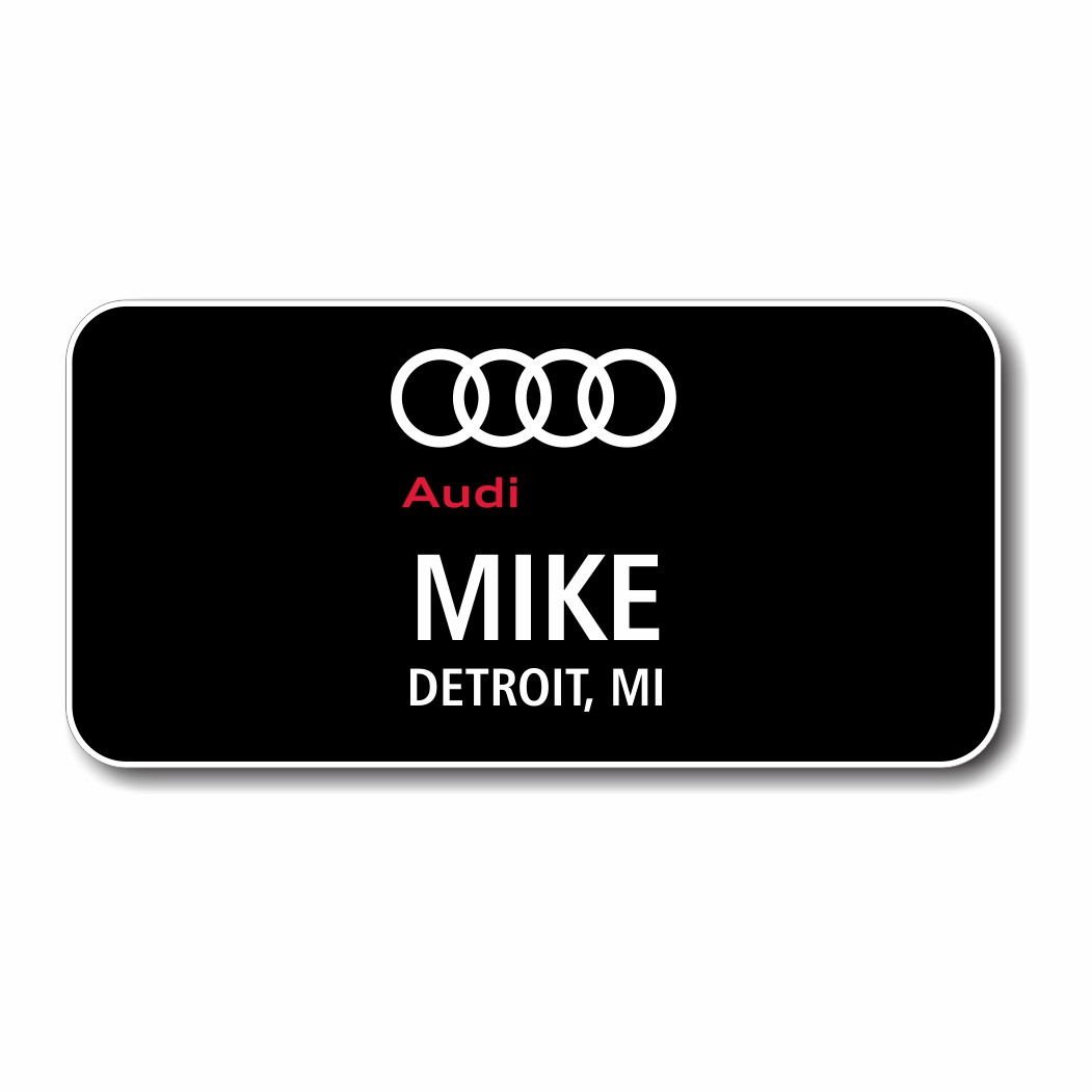 Flemington Audi 3" x 1.5" Black Name Badge