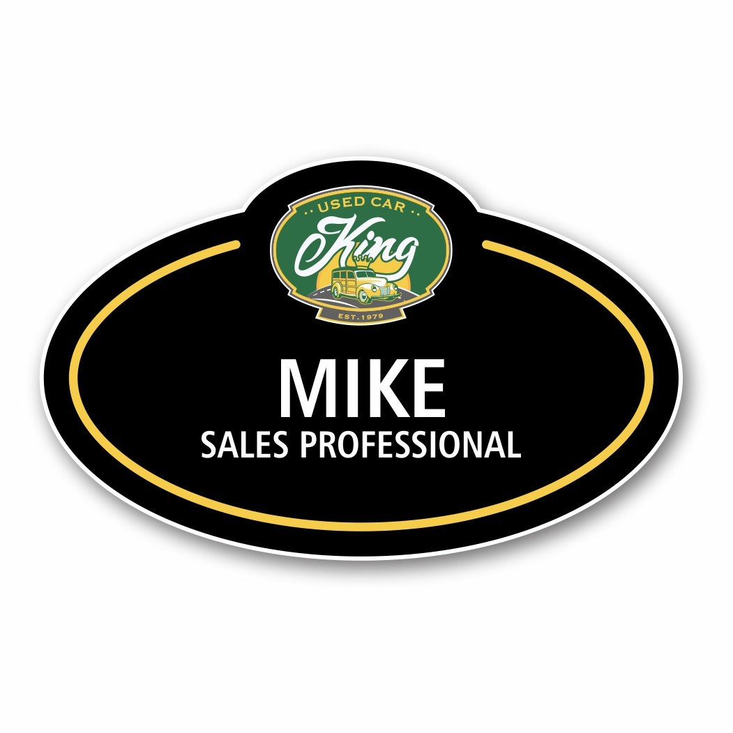 Car King Black Bubble Top Name Badge