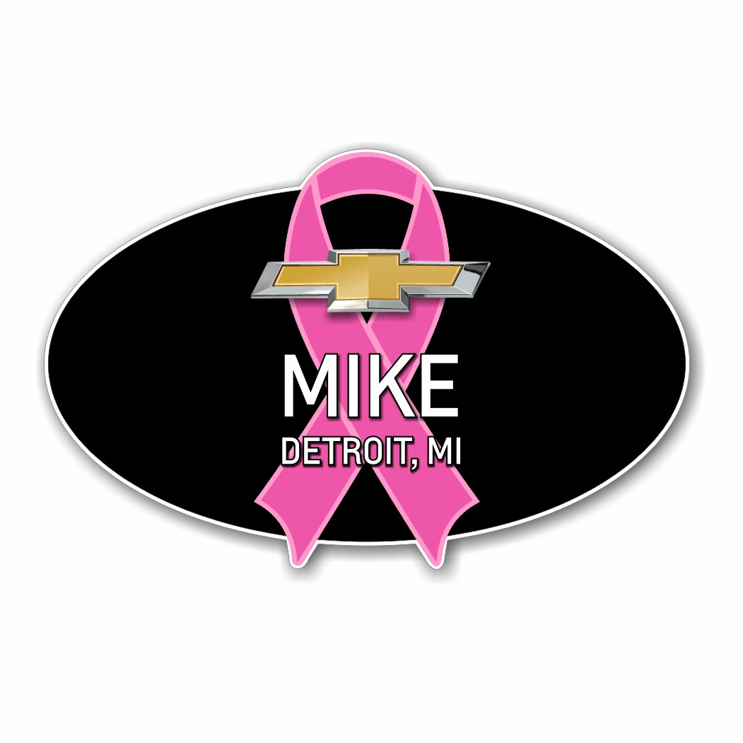 Chevrolet Breast Cancer Awareness Support Name Badge - GM
