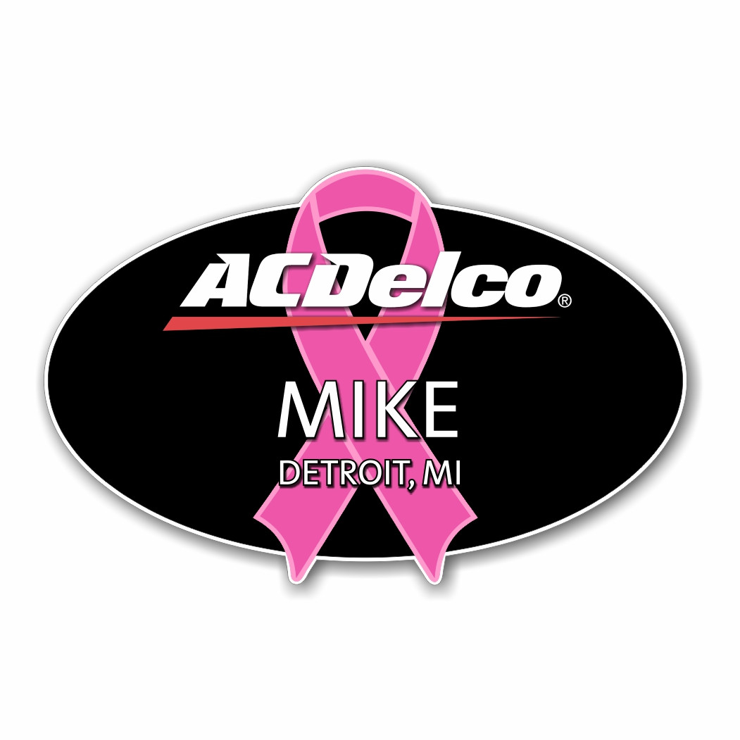 AC Delco Breast Cancer Awareness Support Name Badge - GM