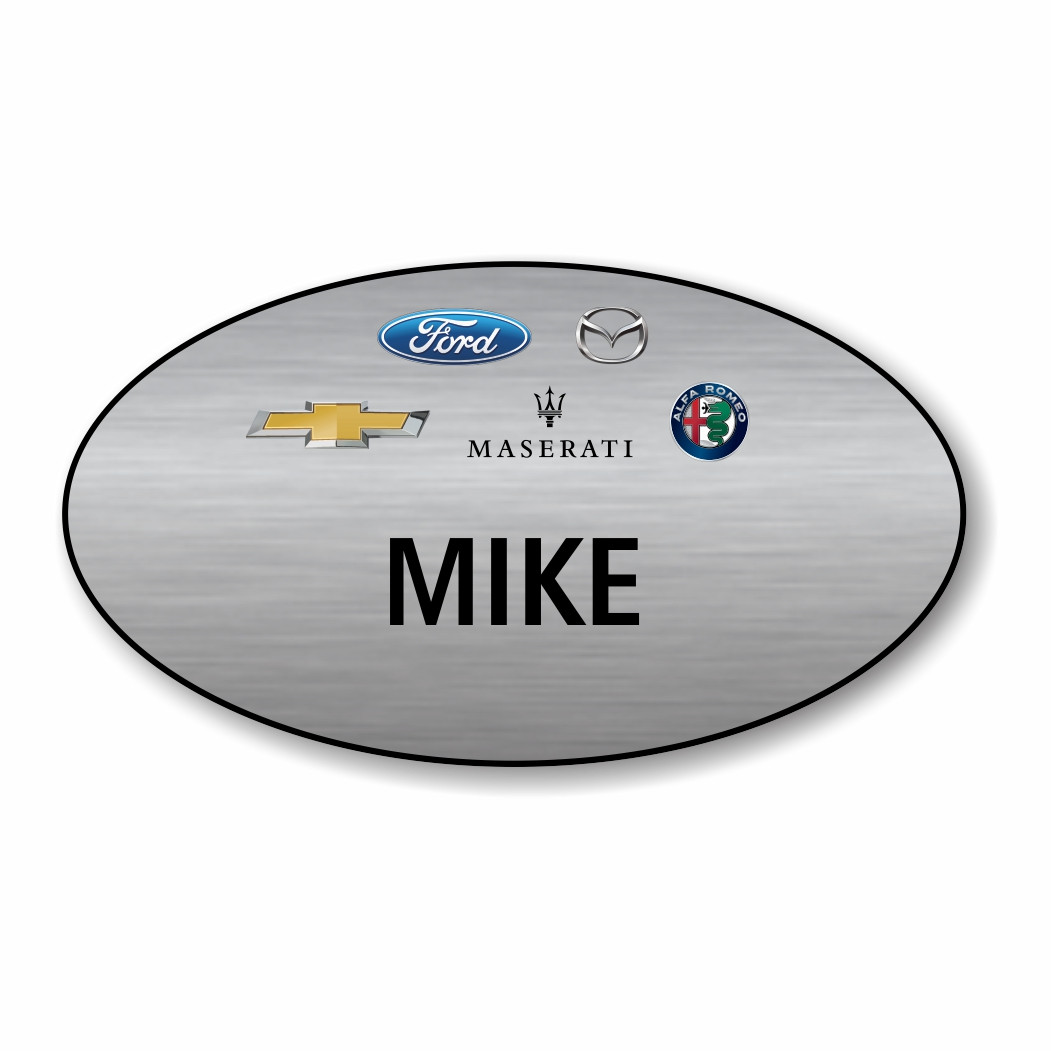 Depaula All Brands Silver Oval Name Badge