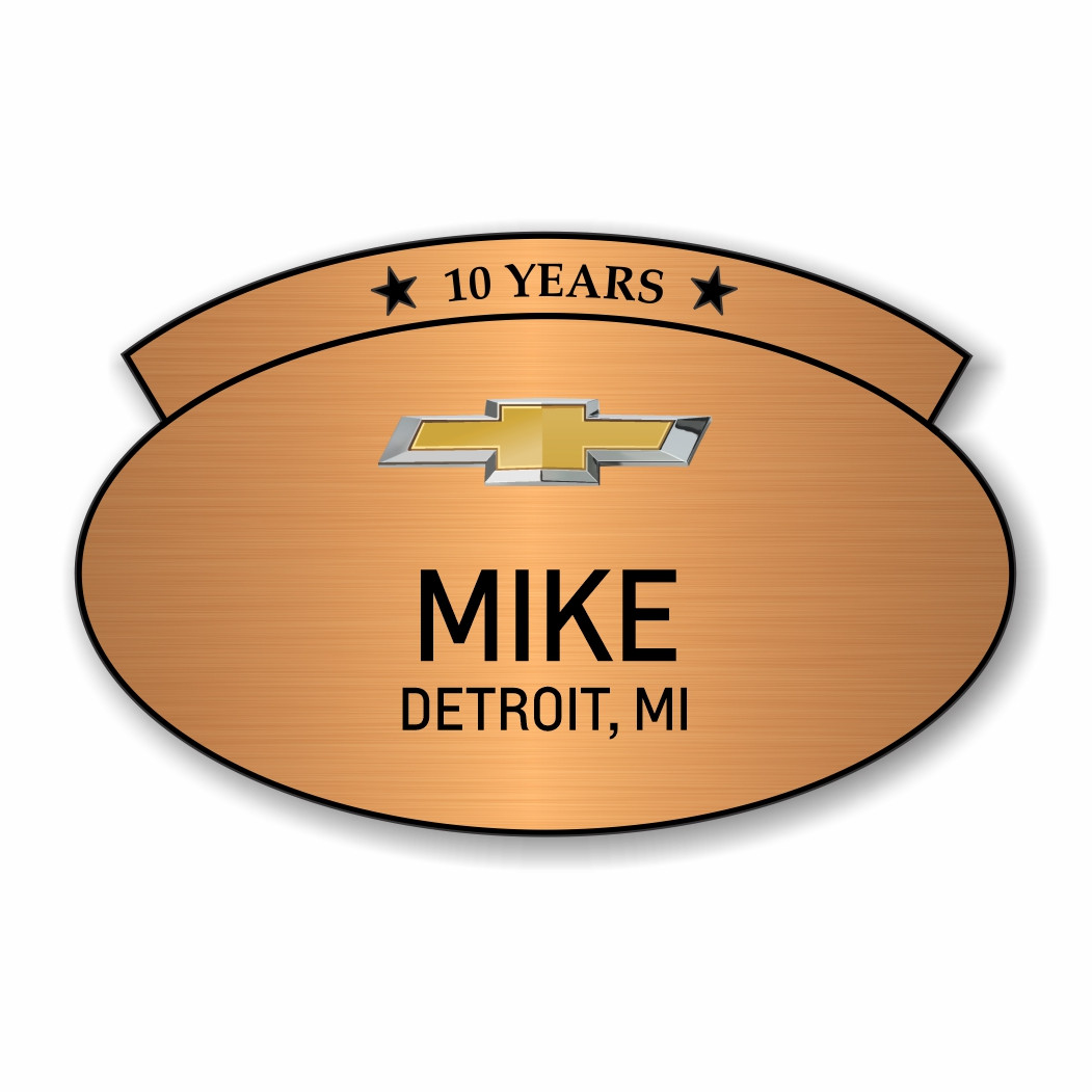 Courtesy Phoenix Chevrolet Years of Service Name Badge