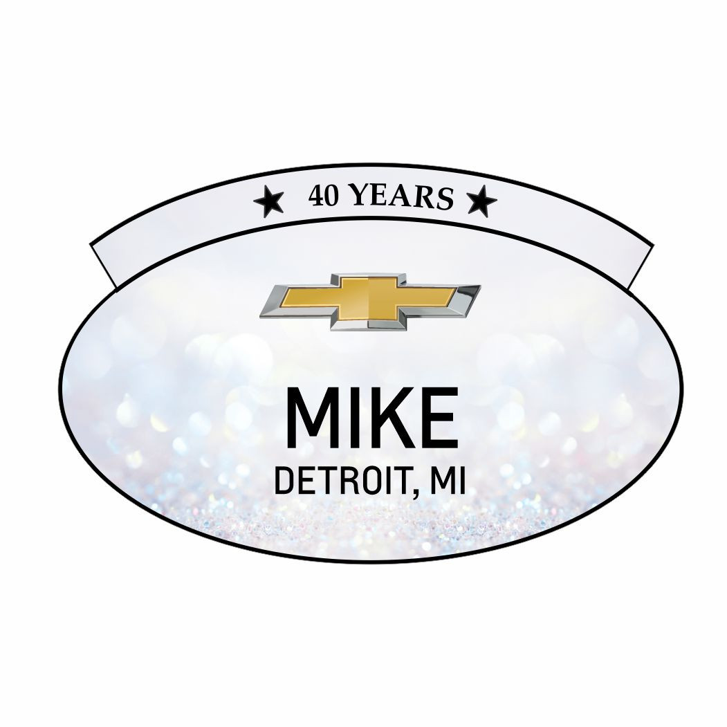 Courtesy Phoenix Chevrolet Years of Service Name Badge