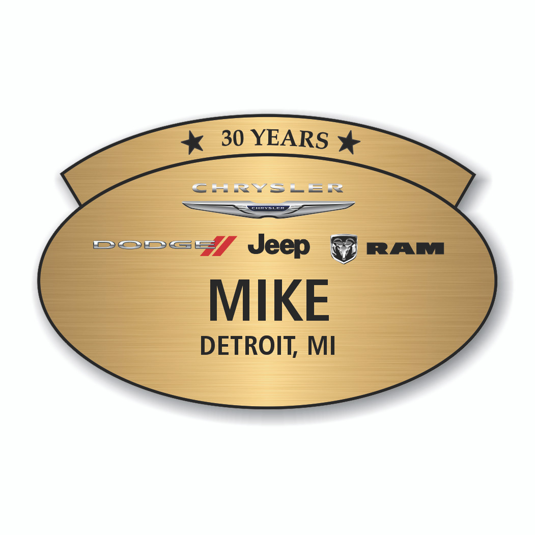 Courtesy Phoenix CDJR Years of Service Name Badge