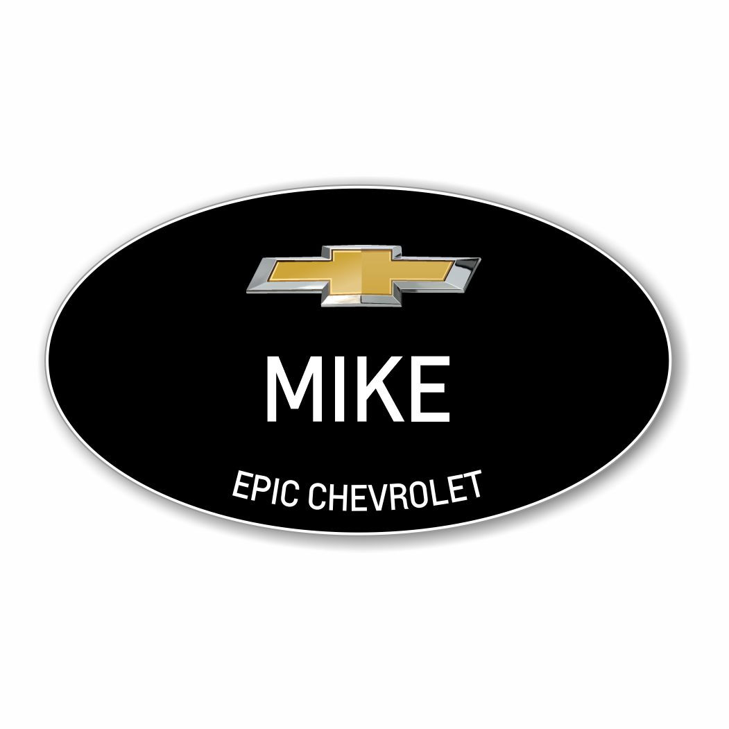 Epic Chevrolet Black Oval Name Badge