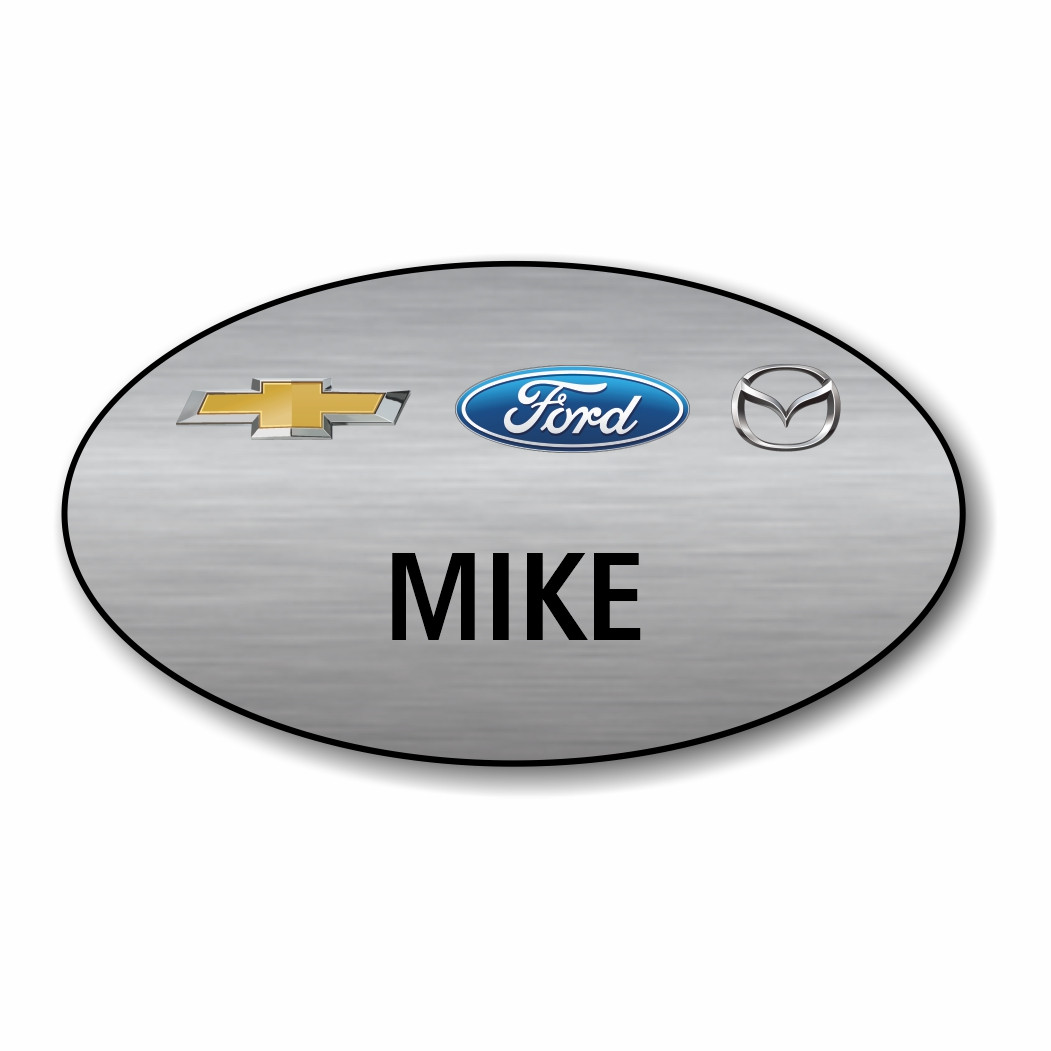 Depaula Chevrolet Ford Mazda Silver Oval Name Badge