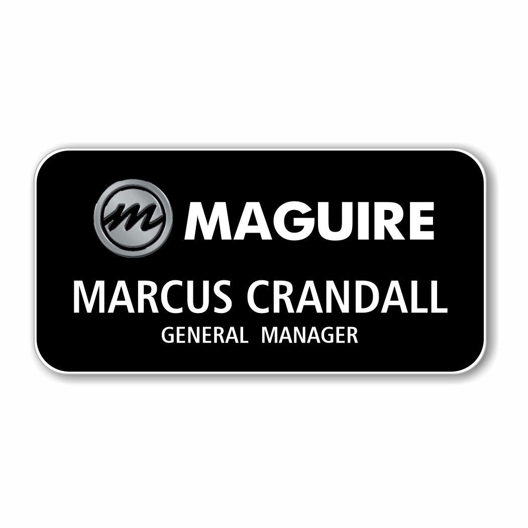 Maguire Black 3" x 1.5" Name Badge