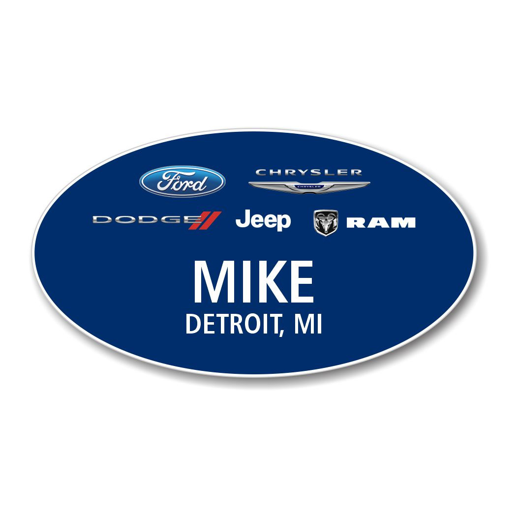 Ford CDJR Blue Oval Name Badge