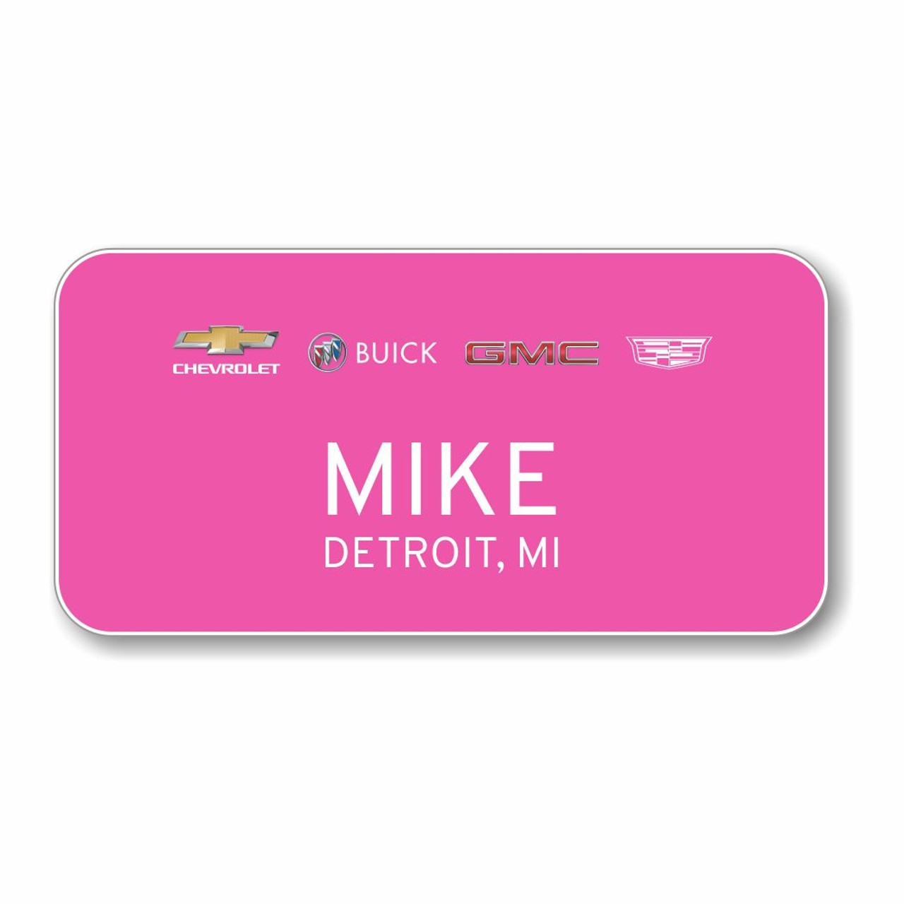 GM 4 Brand 2022 Pink 3" x 1.5" Name Badge