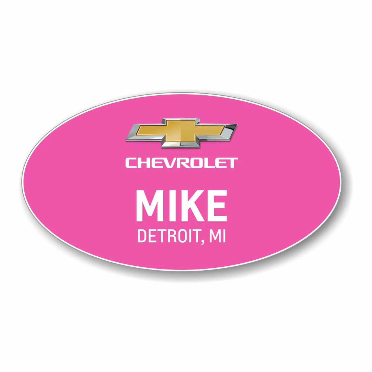 Chevrolet 2022 Pink Oval Name Badge