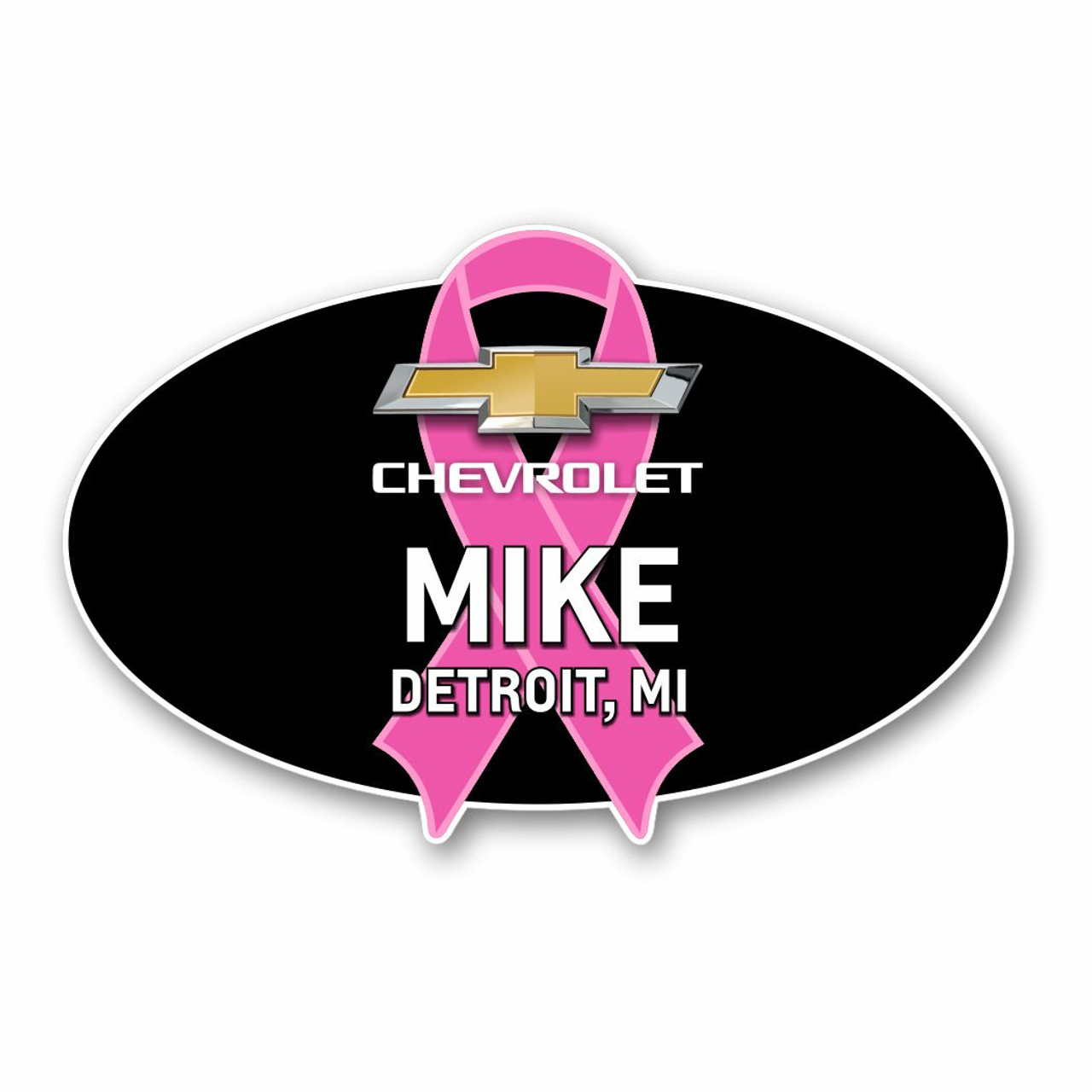 Chevrolet 2022 Breast Cancer Awareness Oval Name Badge