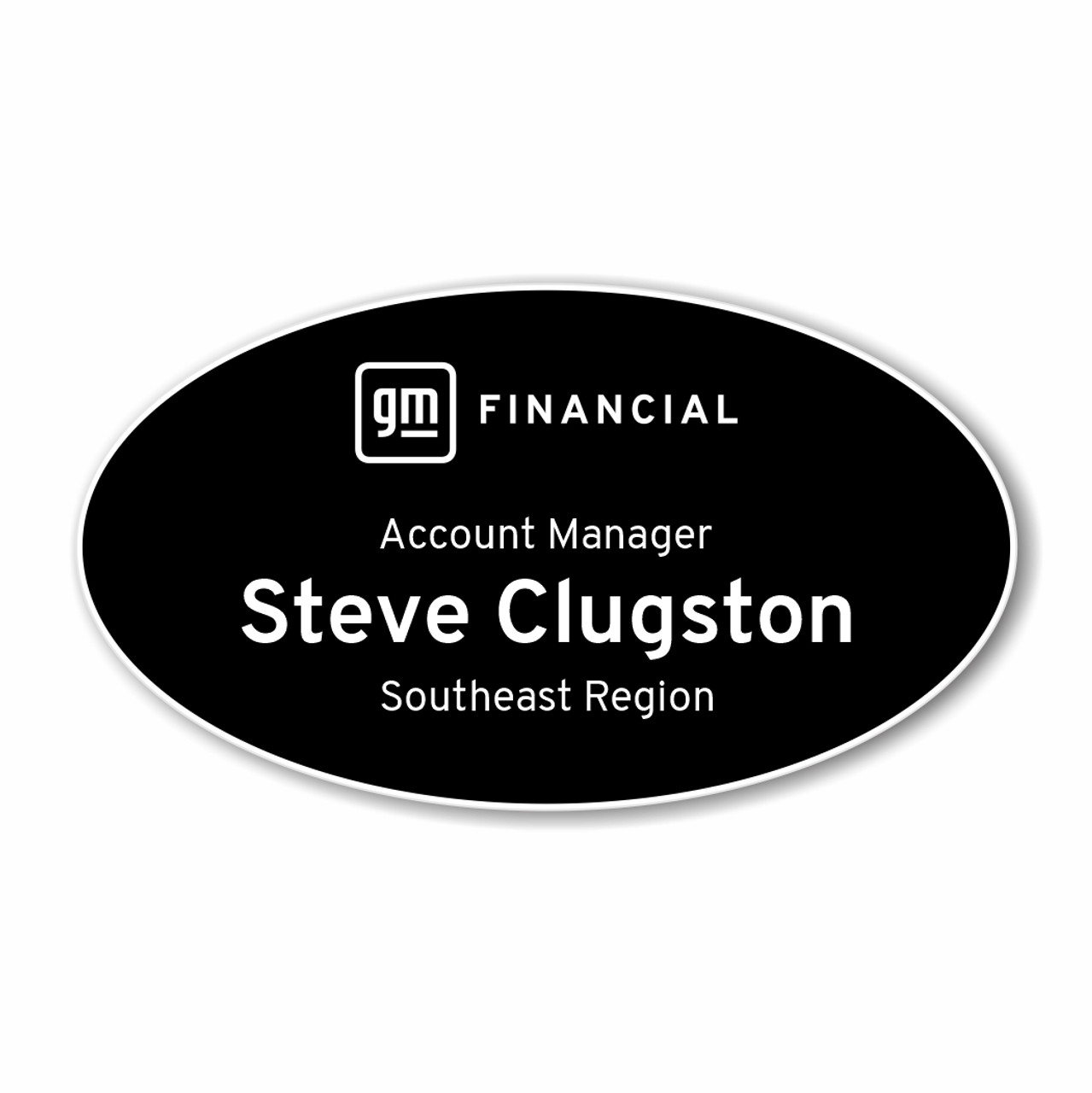 GM Financial Black Oval Name Badge