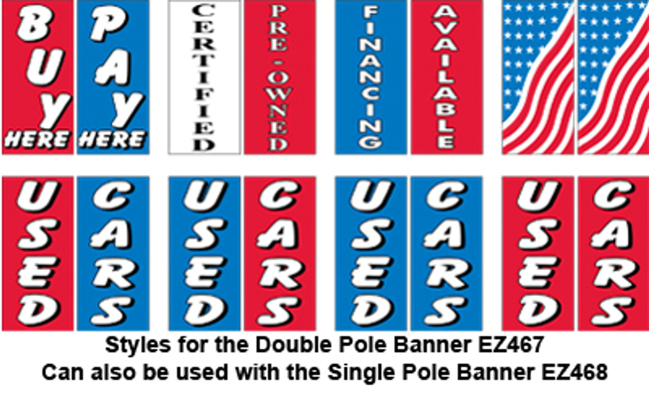 Giant 3' x 8' Stock Message Double Pole Banner Kit {EZ467}