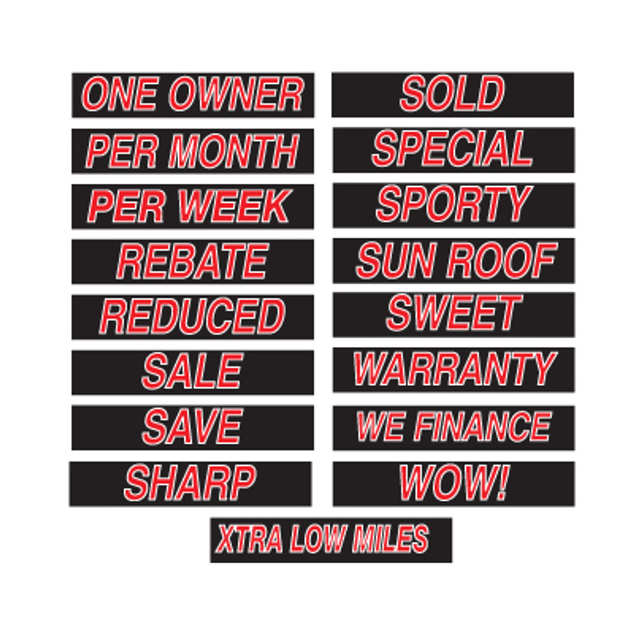 15 inch Red,Black & White Sign 12pk {EZ105}