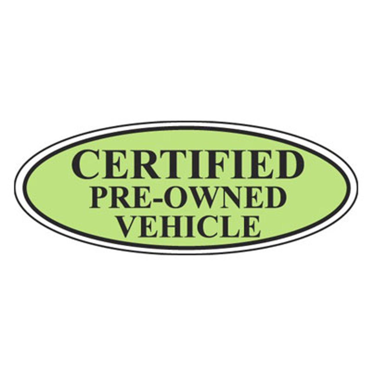 Certified Pre-Owned Vehicle Oval Sign 12pk {EZ196-E}