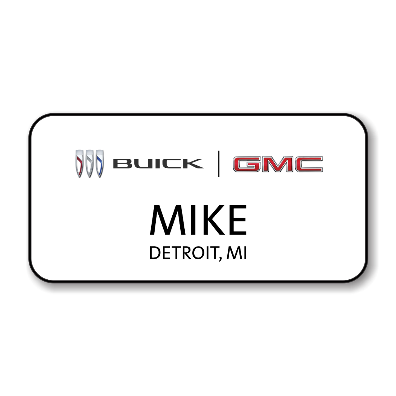 Buick GMC 2023 White 3" x 1.5" Name Badge