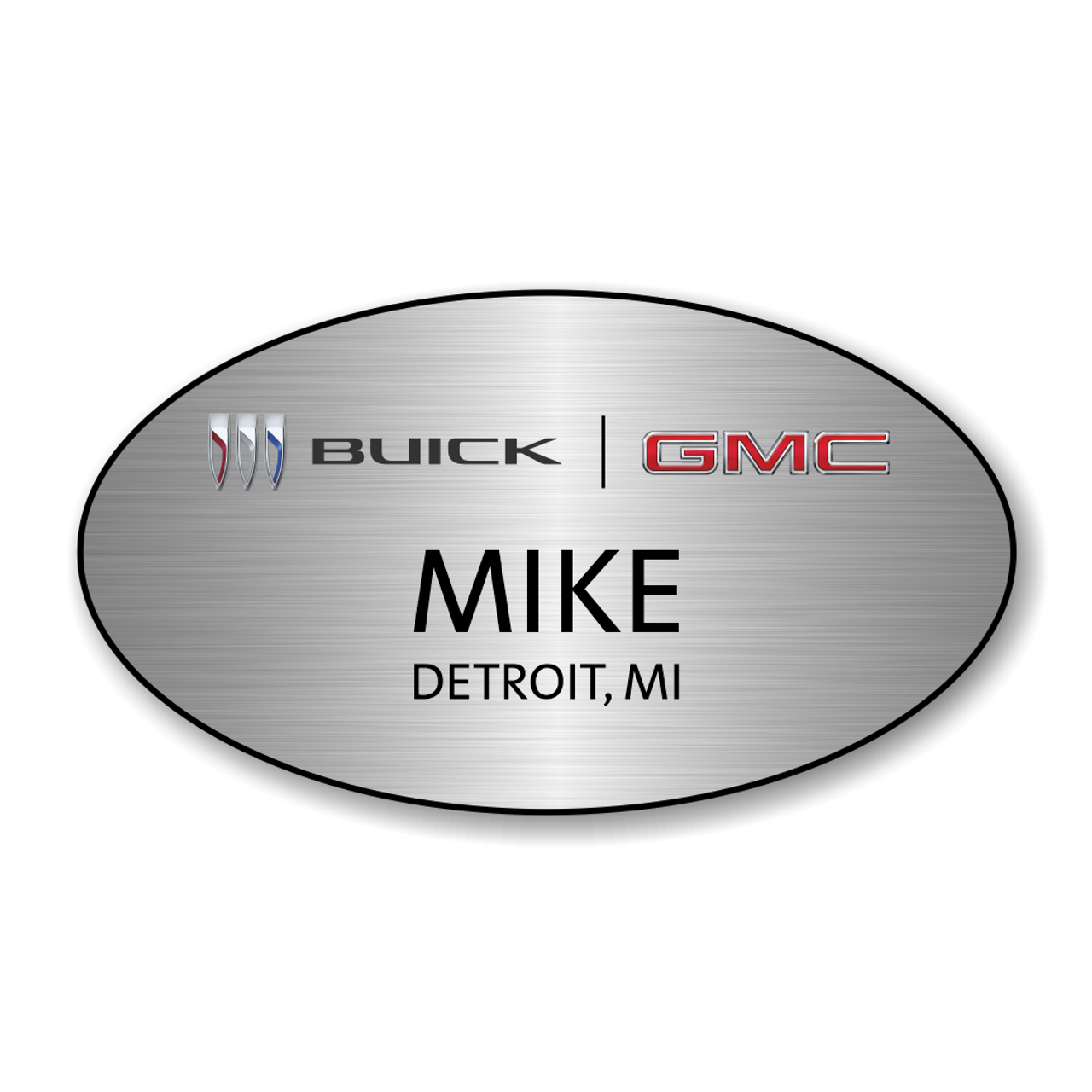 Buick GMC 2023 Silver Oval Name Badge