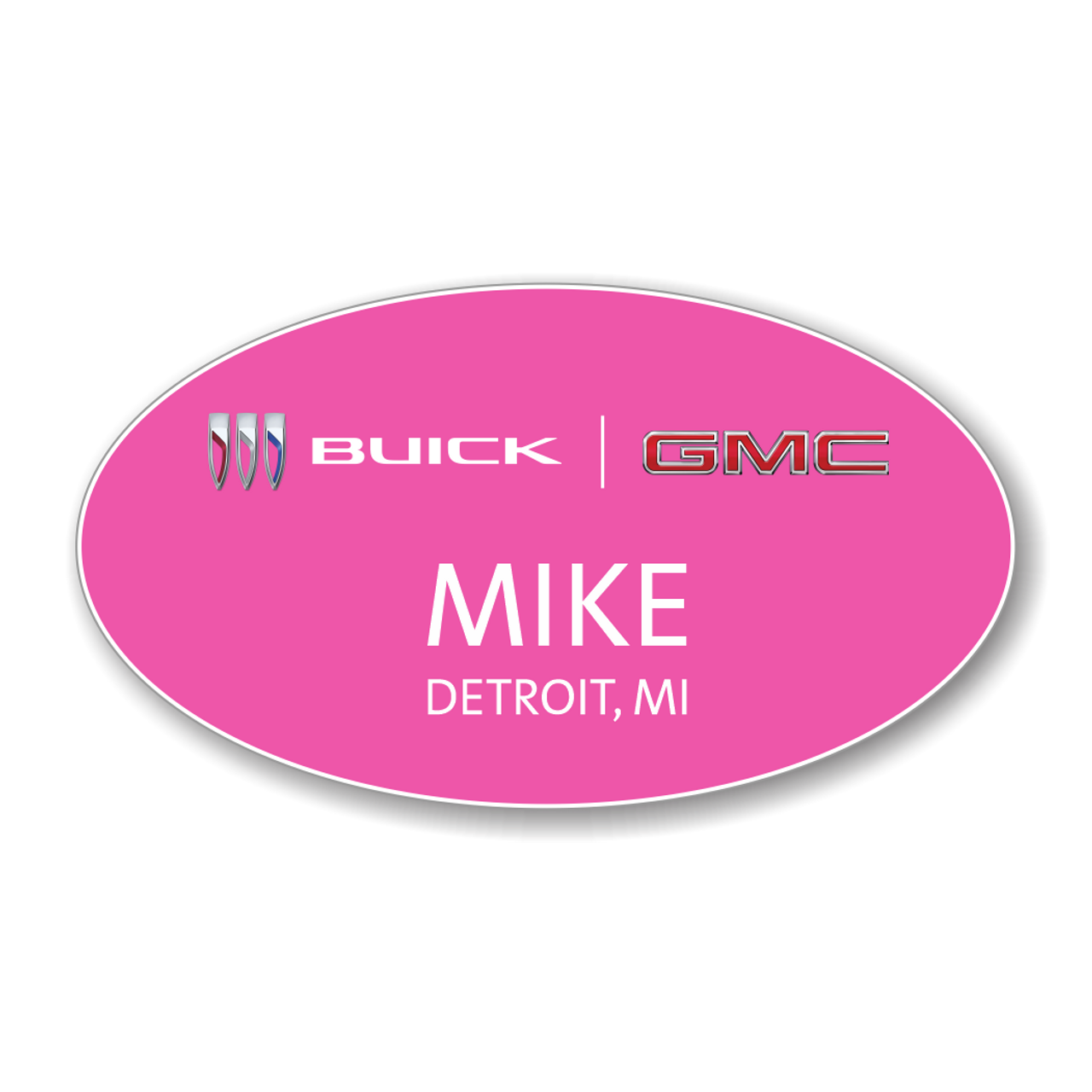 Buick GMC 2023 Pink Oval Name Badge