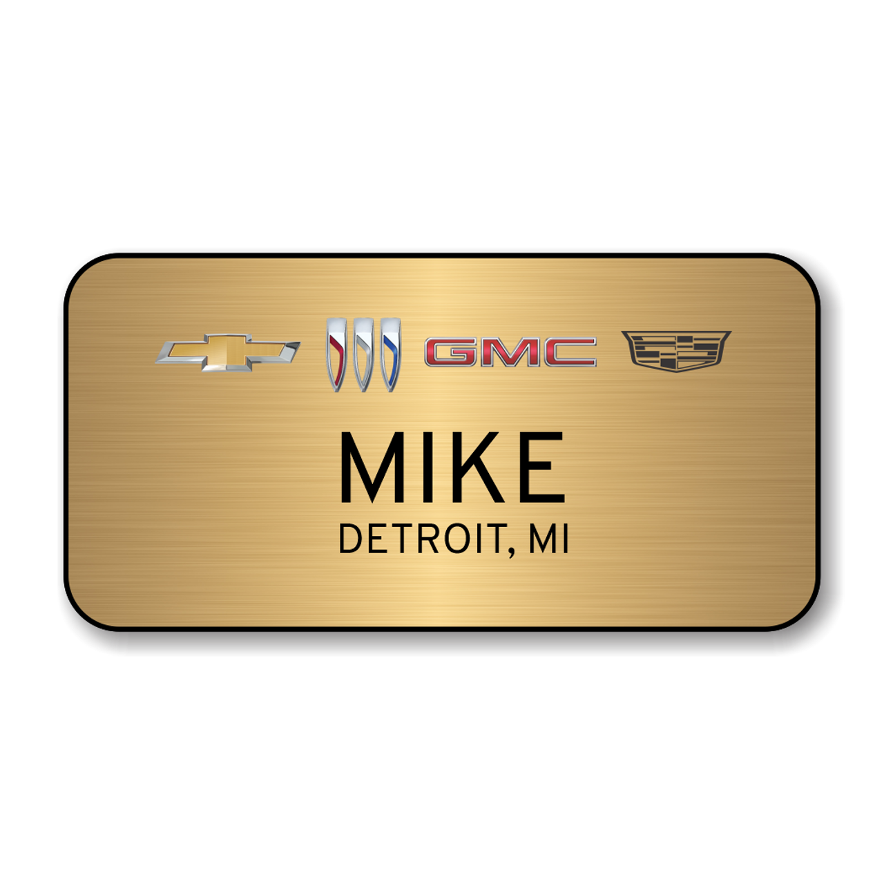 GM 4 Brand 2023 Gold 3" x 1.5" Name Badge