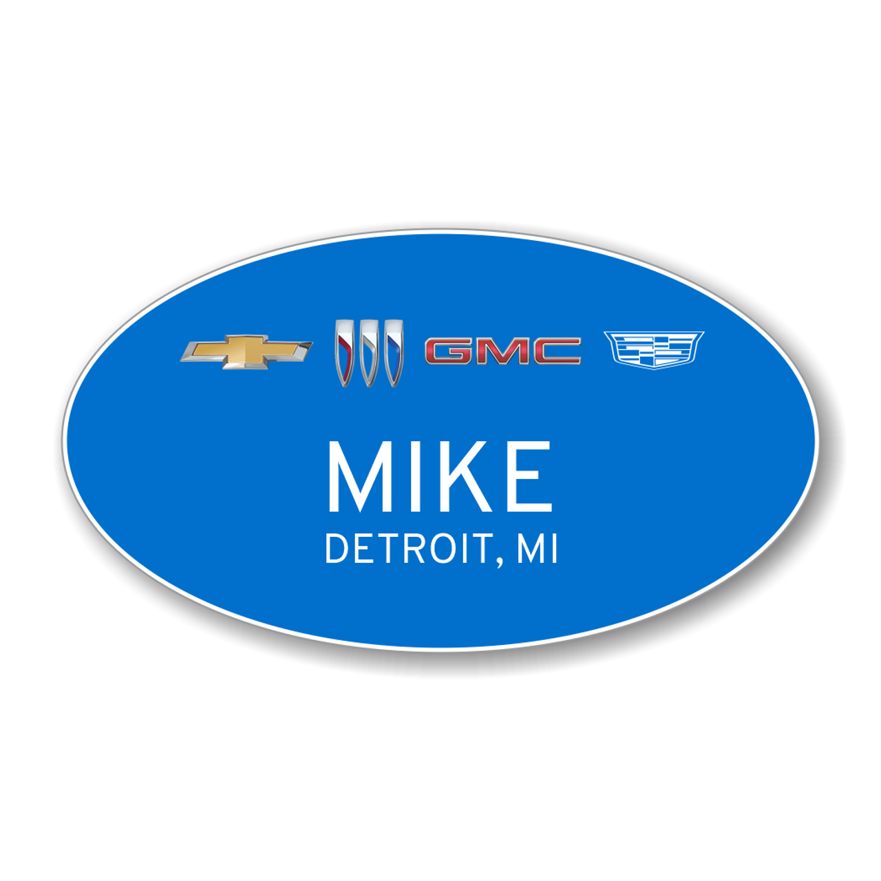 GM 4 Brand 2023 Blue Oval Name Badge