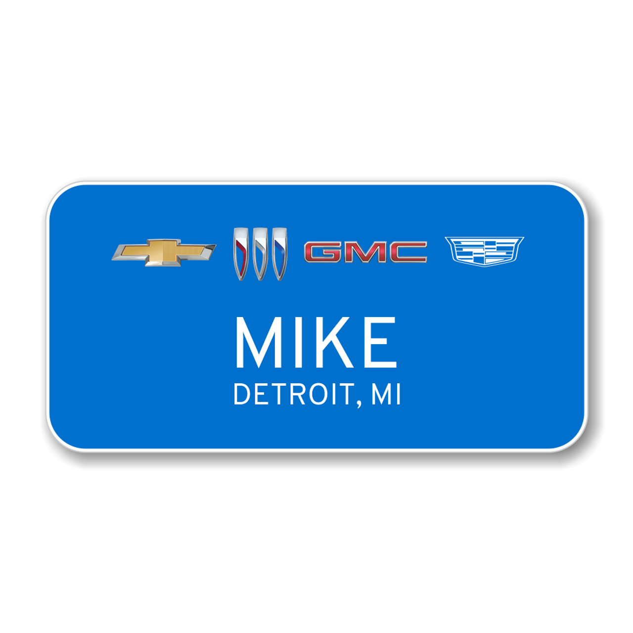 GM 4 Brand 2023 Blue 3" x 1.5" Name Badge