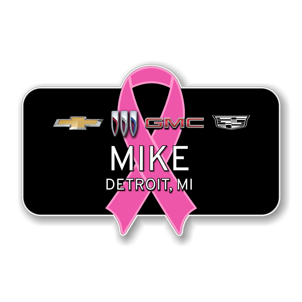 GM 4 Brand 2023 Breast Cancer Awareness 3" x 2" Name Badge