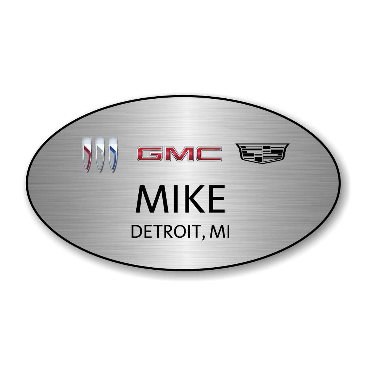Buick GMC Cadillac 2023 Silver Oval Name Badge