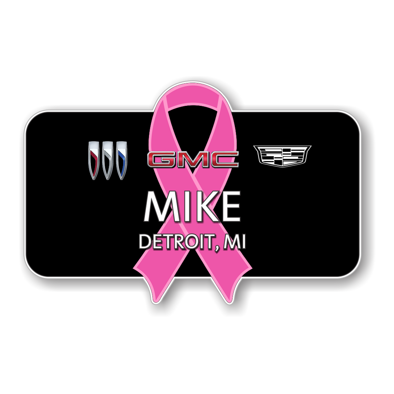 Buick GMC Cadillac 2023 Breast Cancer Awareness 3" x 2" Name Badge