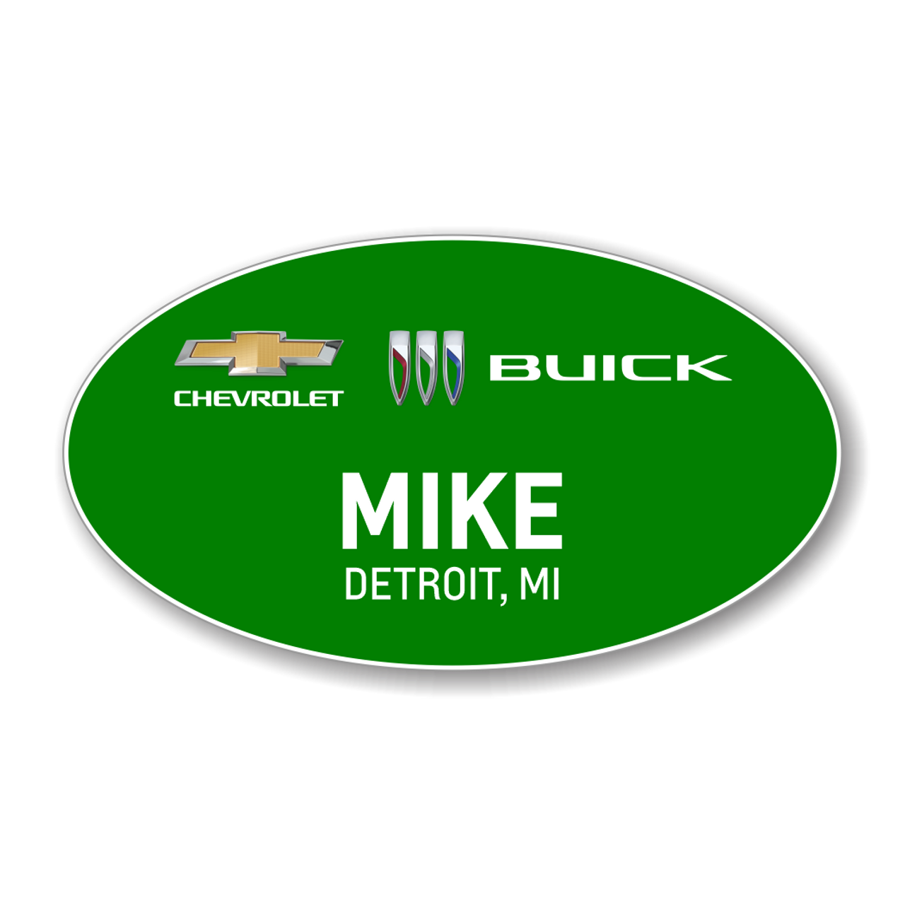 Chevrolet Buick 2023 Green Oval Name Badge