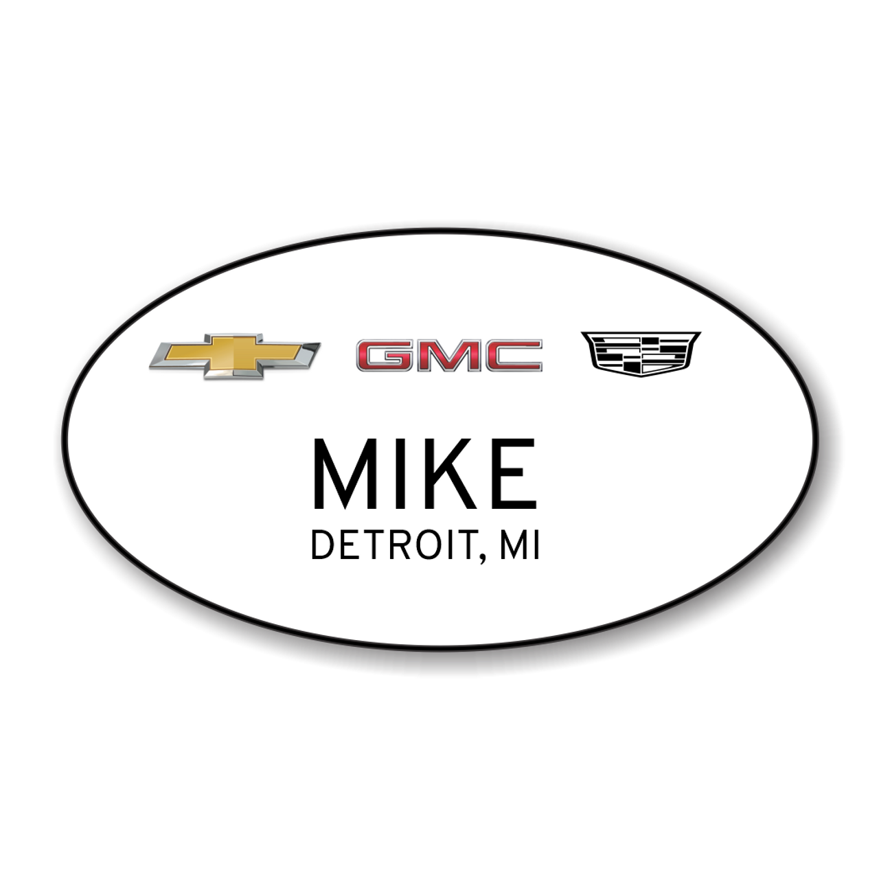 Chevrolet GMC Cadillac White Oval Name Badge Current Logos