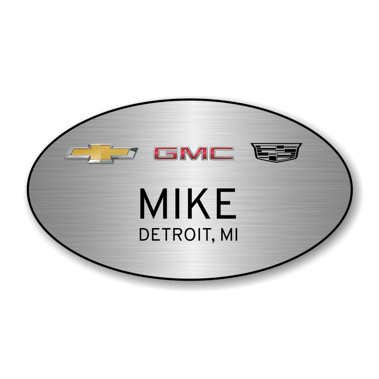 Chevrolet GMC Cadillac Silver Oval Name Badge Current Logos