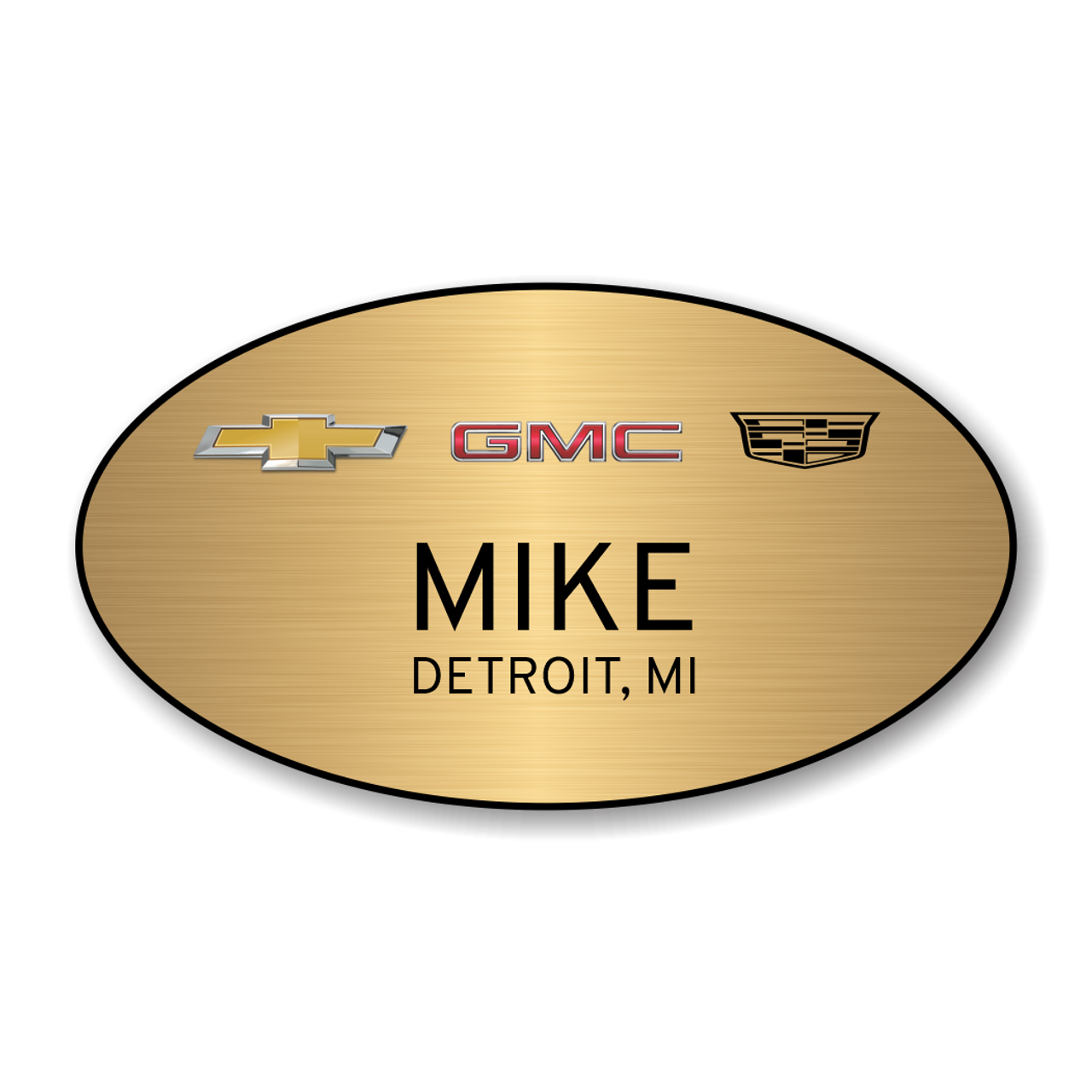 Chevrolet GMC Cadillac Gold Oval Name Badge Current Logos