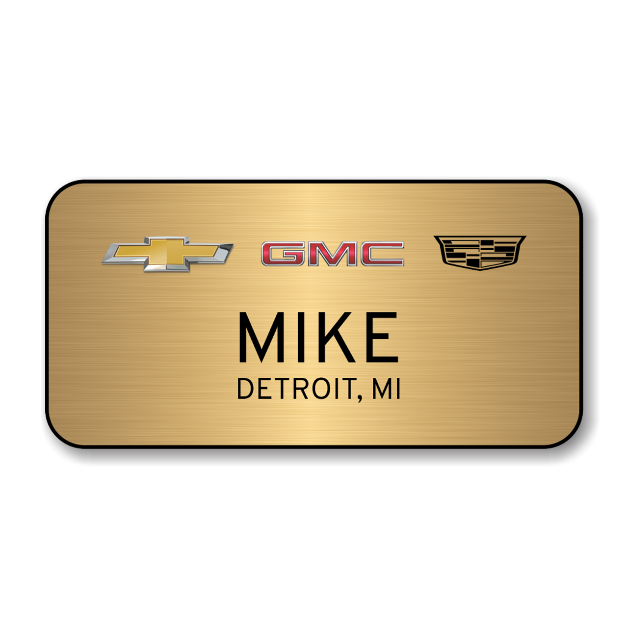 Chevrolet GMC Cadillac Gold 3" x 1.5" Name Badge Current Logos