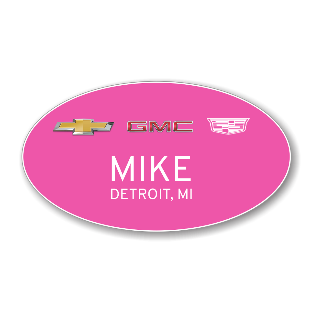 Chevrolet GMC Cadillac Pink Oval Name Badge Current Logos