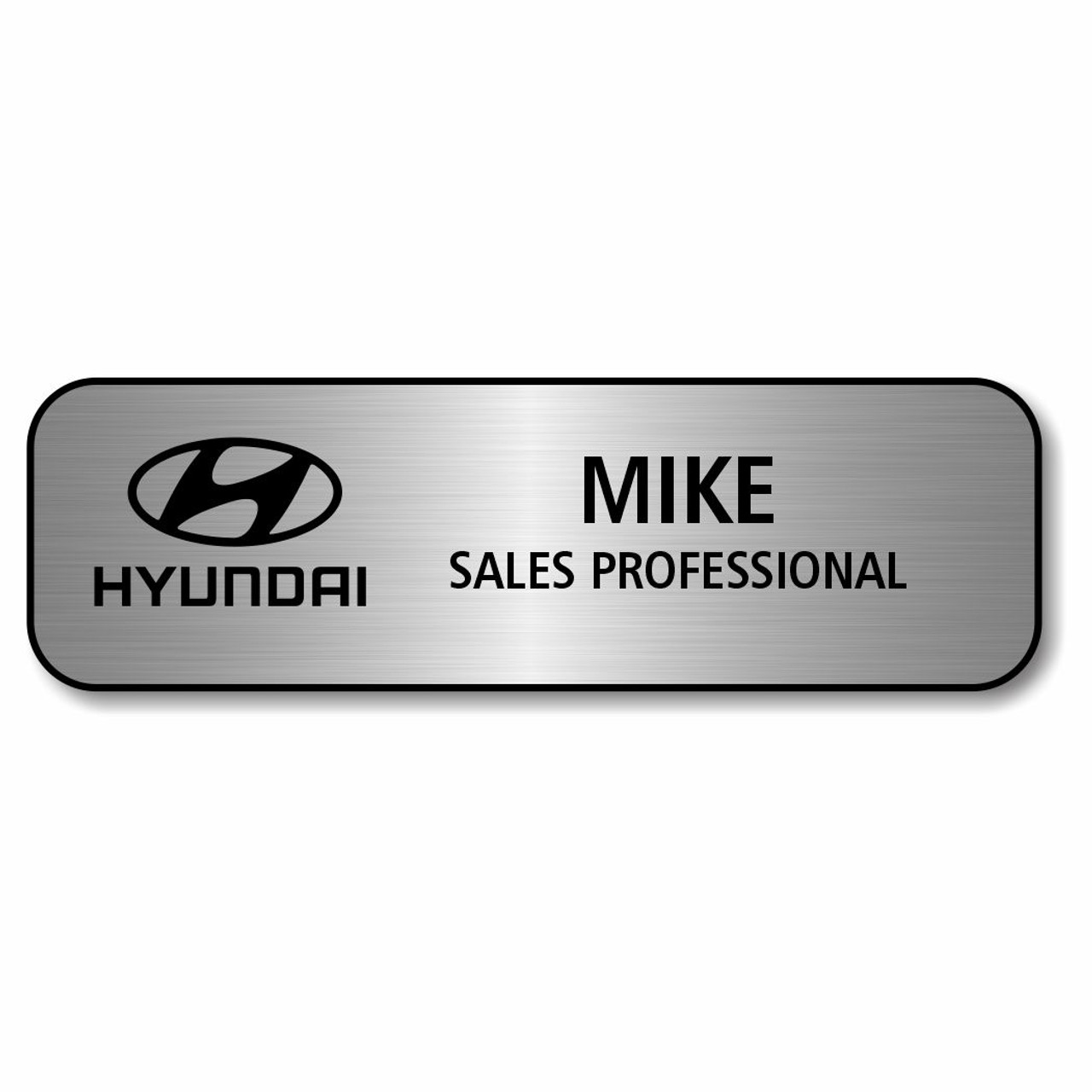Hyundai 3.25" x 1" Silver Name Badge