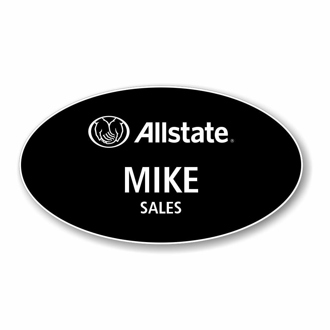 Courtesy Allstate Black Oval Name Badge