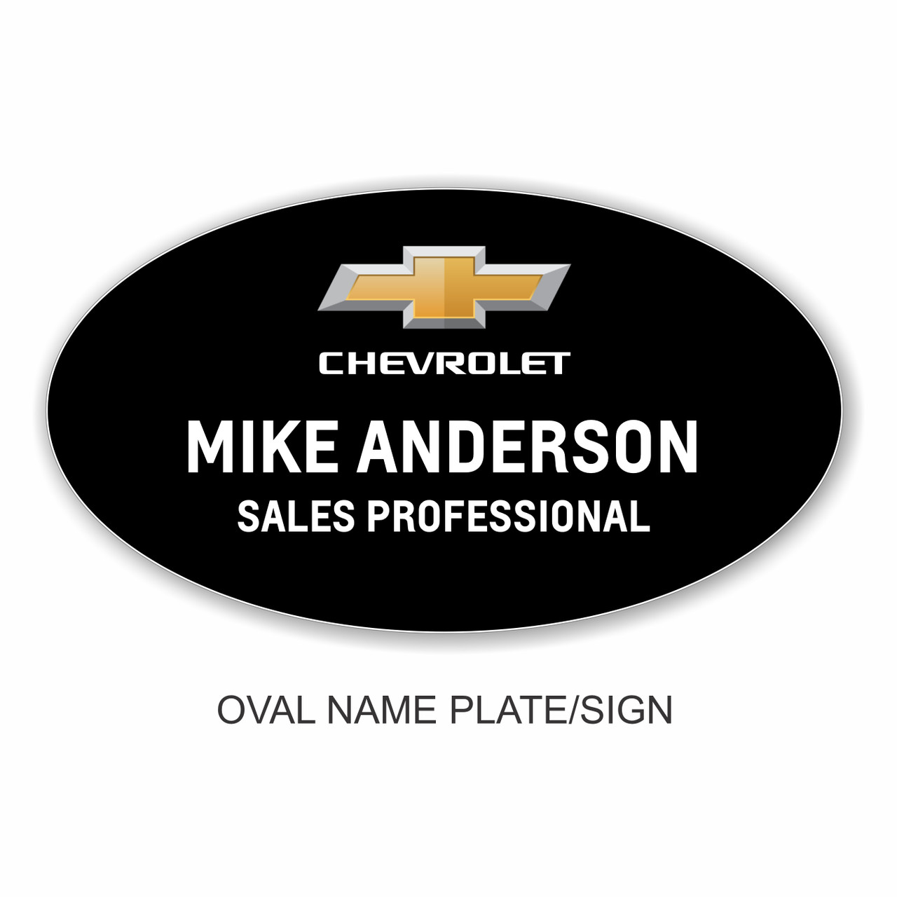 Chevrolet Black Oval Name Plate/Sign with Velcro