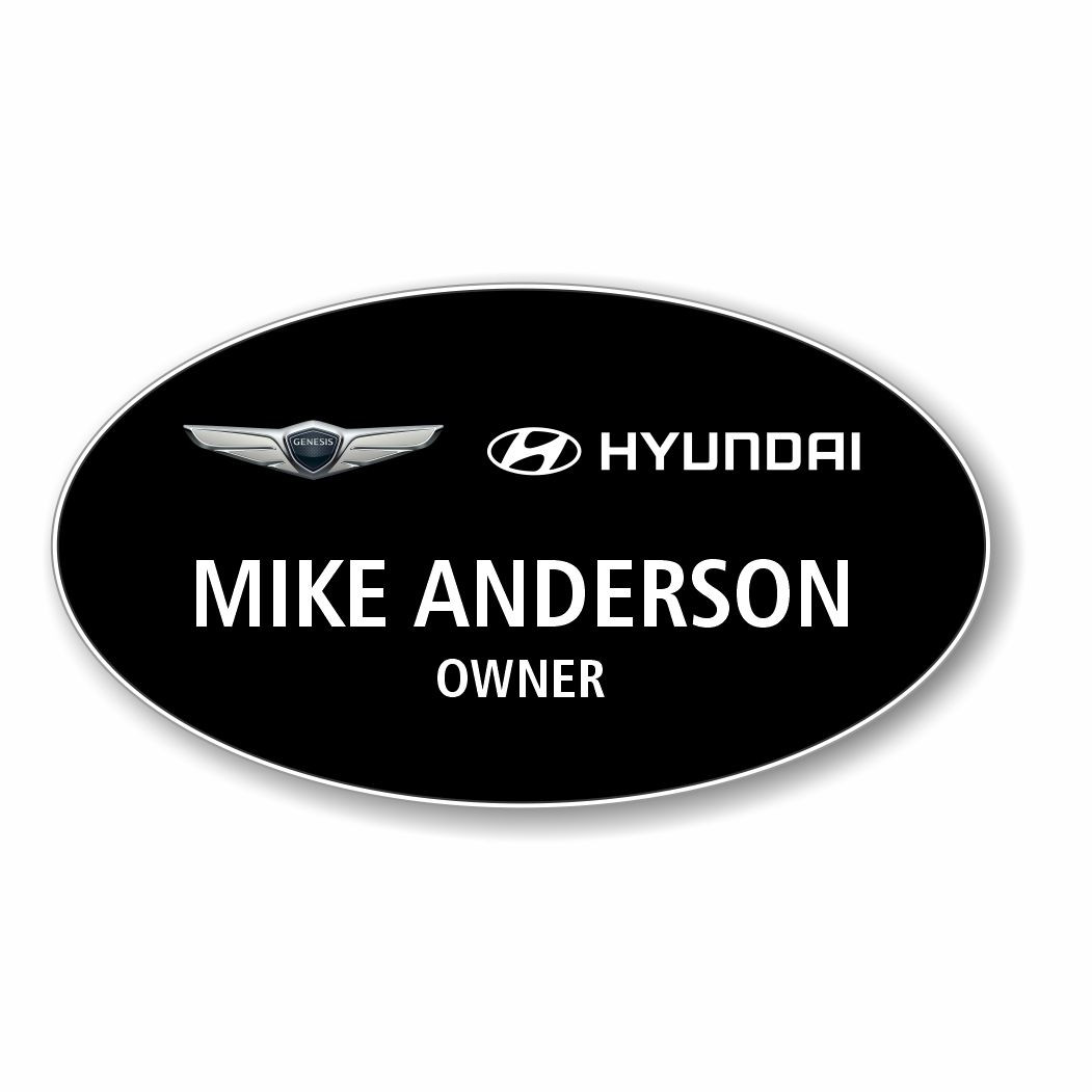 Genesis Hyundai Black Oval Name Badge