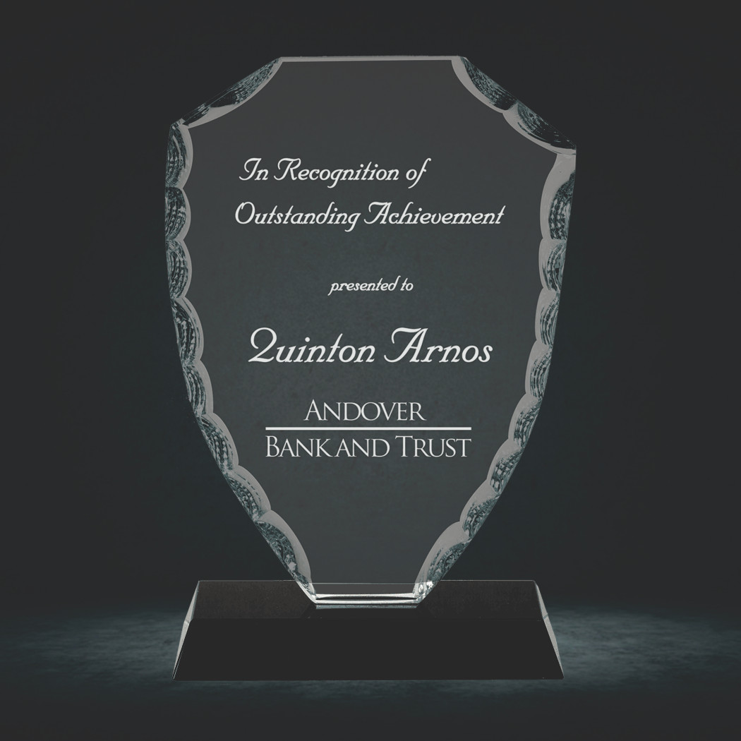 Shield Facet Glass on Black Base