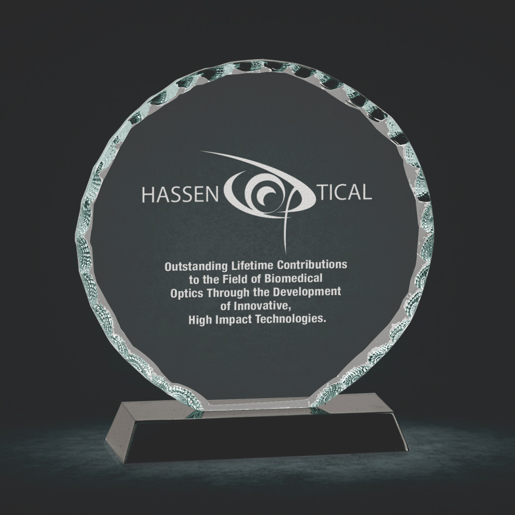 Round Facet Glass on Black Base