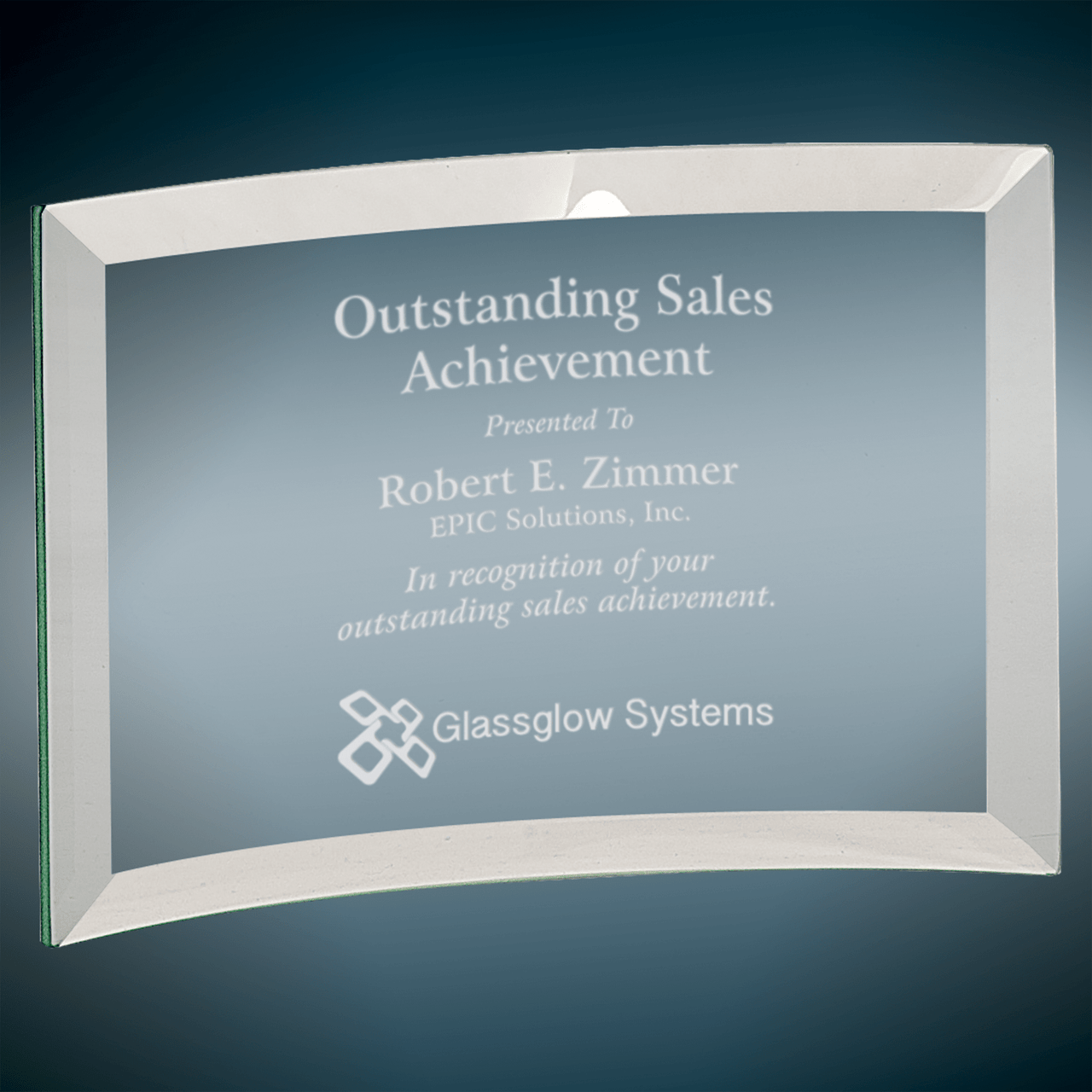 Beveled Jade Glass Crescent