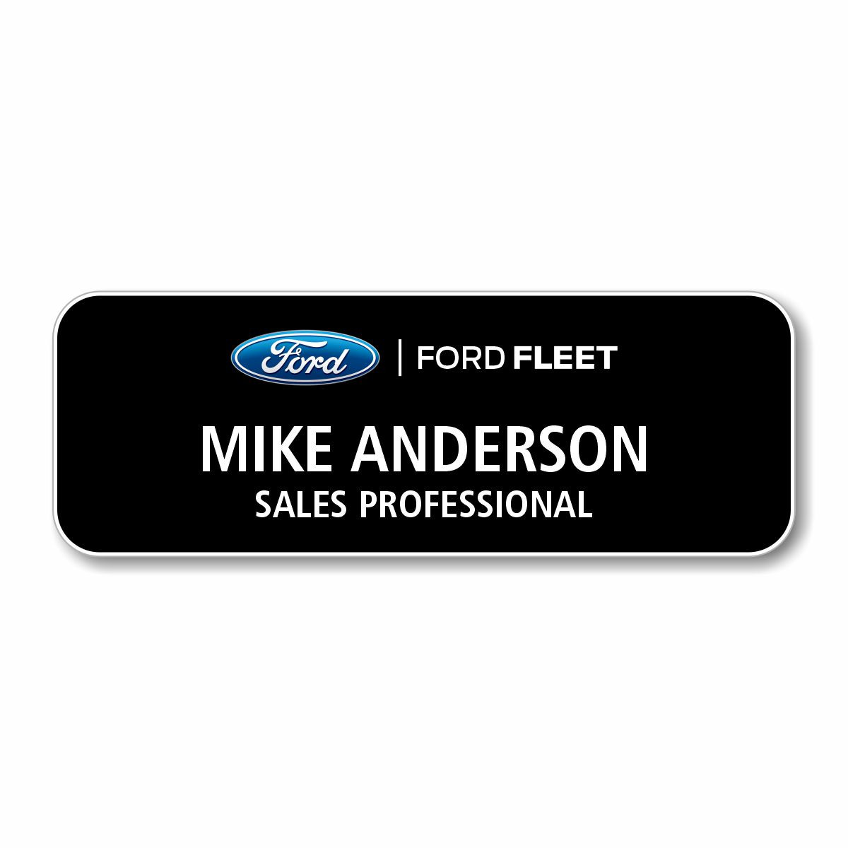 Ford Fleet 3.5" X 1.25" Black Name Badge