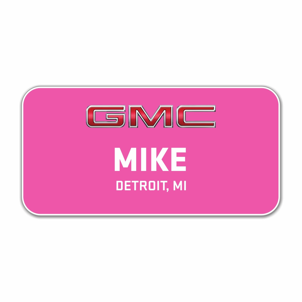GMC Pink 3" X 1.5" Name Badge