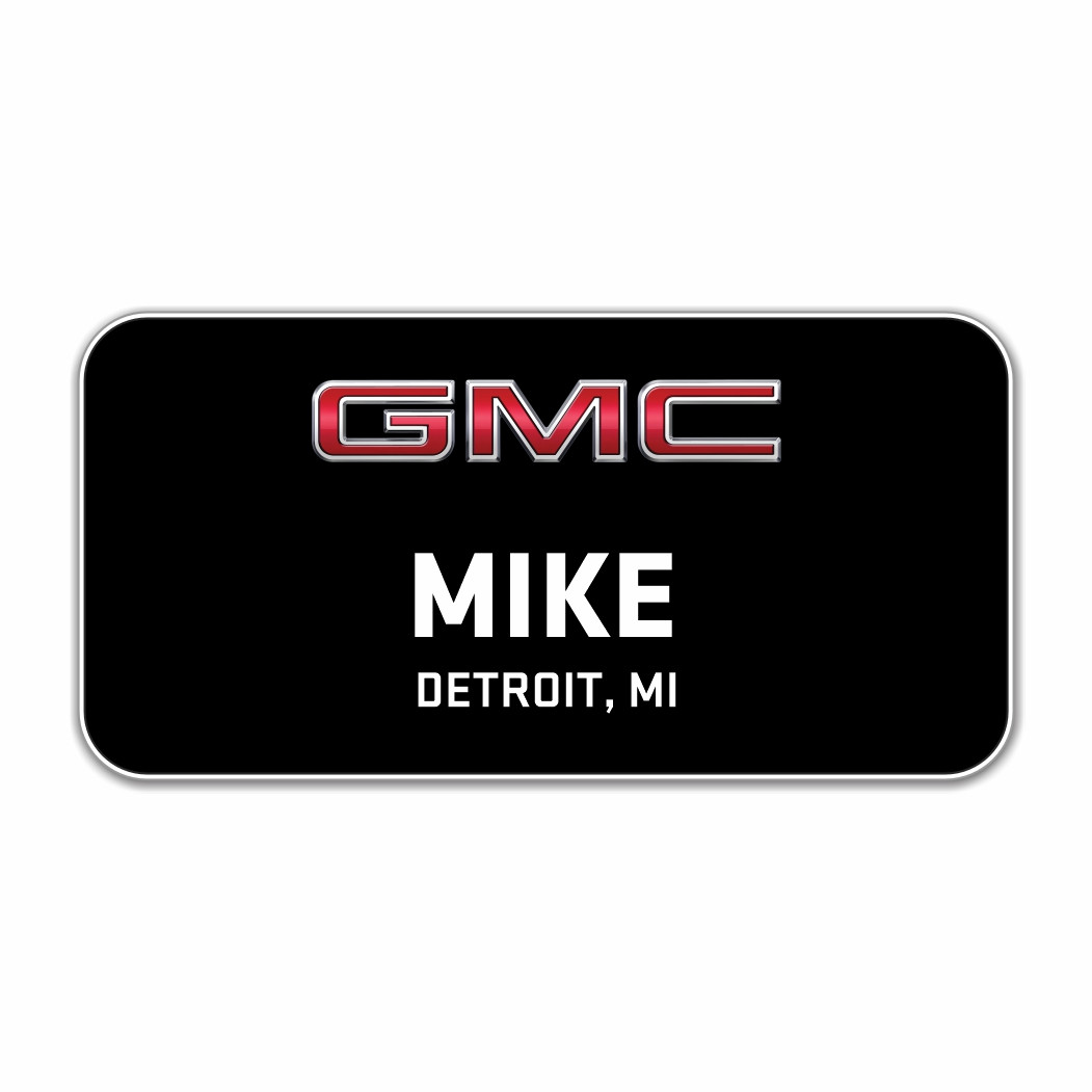 GMC Black 3" X 1.5" Name Badge