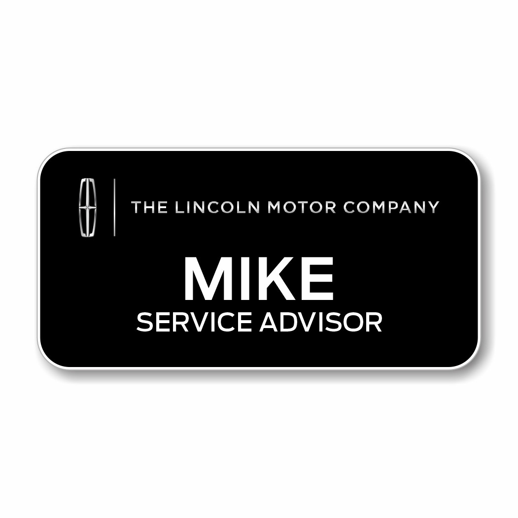 Lincoln Motor Company 3" x 1.5" Black Name Badge