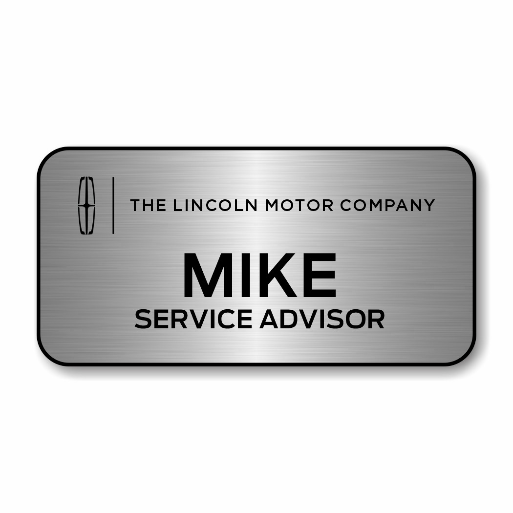 Lincoln Motor Company 3" x 1.5" Silver Name Badge