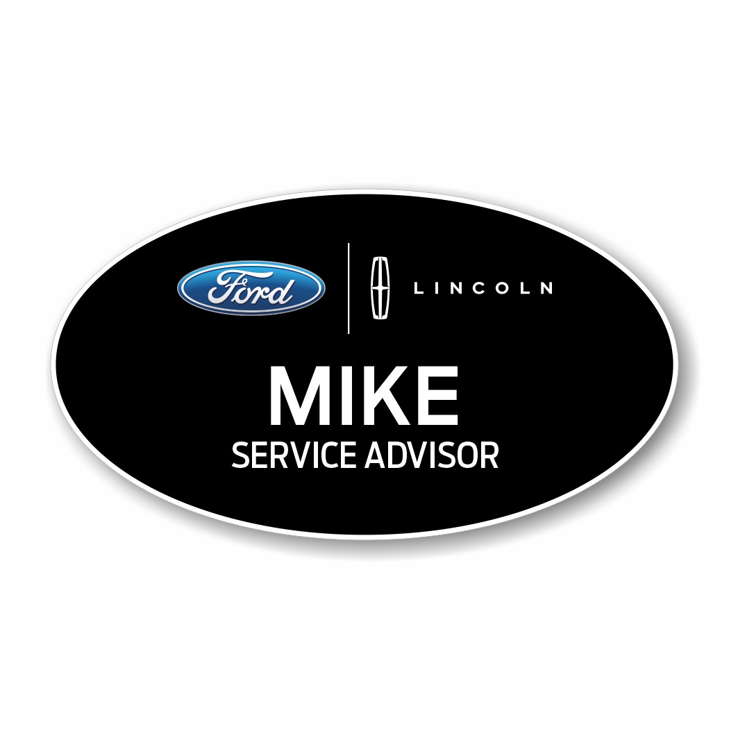Ford Lincoln Black Oval Name Badge